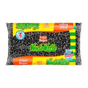 Bolsa de Frijol Negro Verde Valle 1 kg, grano entero y limpio. Ideal para enviar desde Estados Unidos a México con Enviadespensa.com.