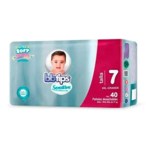 Pañales Desechables bbtips Sensitive etapa 7 XXL con 40 Piezas (1)