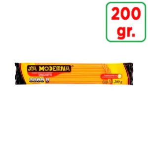 Bolsa de Pasta Spaghetti La Moderna 200 g, ideal para preparar comidas caseras. Perfecta para enviar desde Estados Unidos a México con Enviadespensa.com.